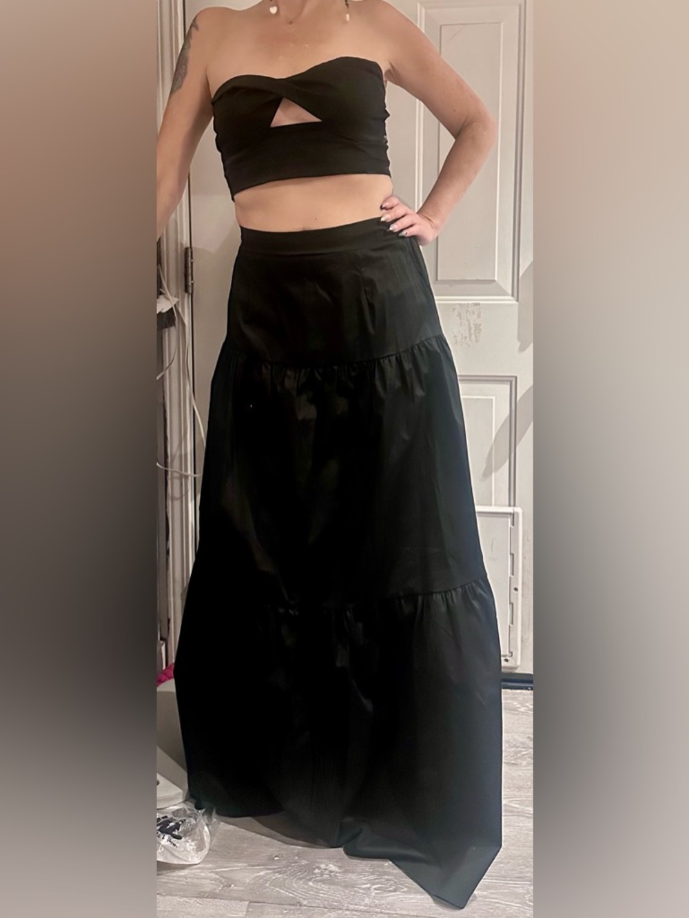 NWT Black Tiered Maxi Skirt - Sleek Everyday Maxi